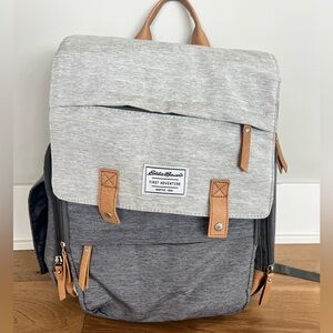 Eddie Bauer Two-Tone Gray Baby Bag Backpack